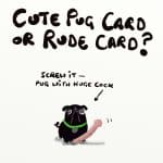 4 x Cute Pug Card